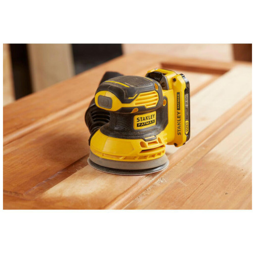 Шлифовальная машина Stanley эксцентриковая аккумуляторная FatMax, безщеточная,Li-Ion 18В,2Ah, 125 мм, 12000 об/мин (SFMCW220D1S) – Stanley (вид 1)