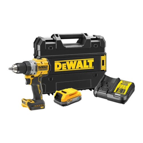 Шуруповерт DeWALT XR Li-Ion PowerStack 90 Нм, 18V 1x1.7Ah, кейс TSTAK (DCD800E1T) – Dewalt