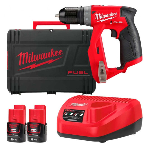 Шуруповерт Milwaukee M12 FDDXKIT-202X, 34 Нм, 2x2Аг, 4 насадки, кейс (4933464979) – Milwaukee