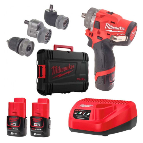 Шуруповерт Milwaukee M12 FPDXKIT-202X, 44Нм, 2x2Аг, 2 насадки, кейс (4933464138) – Milwaukee
