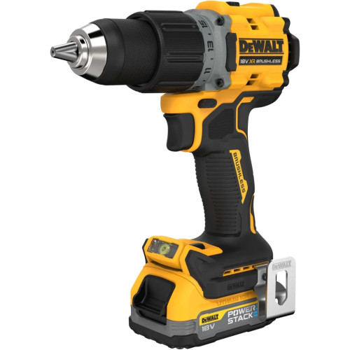 Шуруповерт DeWALT XR Li-Ion PowerStack 18V 2x1.7 Ач, 90 Нм, 0-650/0-2000 об/мин (DCD800E2T) – Dewalt (вид 1)