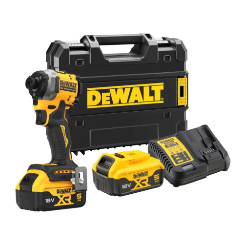 Шуруповерт DeWALT 18 В XR Li-Ion, 2x5Ah, безщітковий, 206 Нм, 3250 об/хв, TSTAK (DCF850P2T) – Dewalt