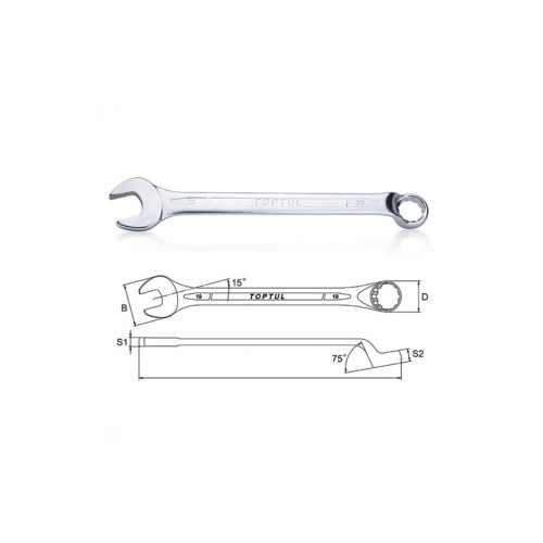 Ключ Toptul гайковий комбінований (кут 75 °) 13мм (AAEN1313) – TOPTUL (вид 1)