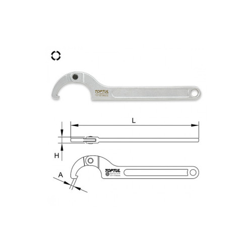 Ключ Toptul для круглых шлицевых гаек шарнирный 35-50мм (AEEX1A50) – TOPTUL (вид 1)