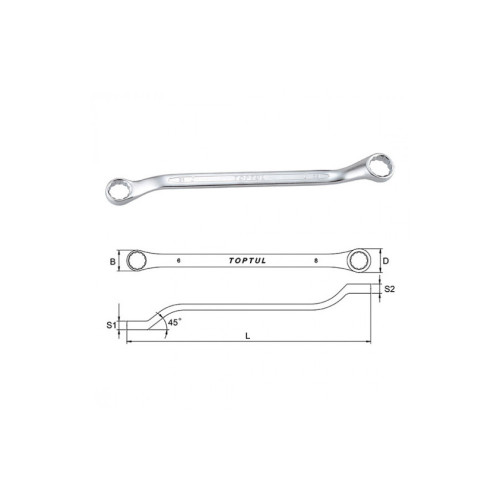 Ключ Toptul накидний 8х10 мм (кут 45 °) (AAEH0810) – TOPTUL (вид 1)