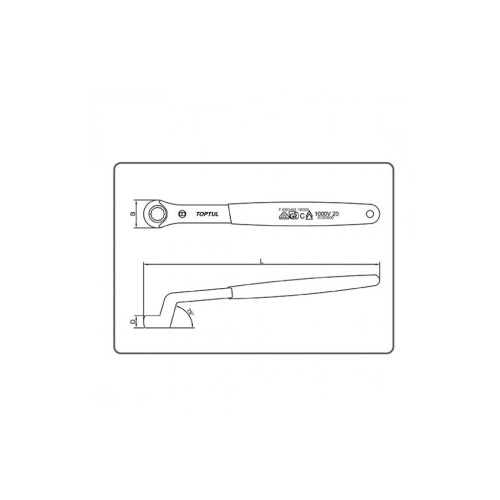 Ключ Toptul діелектричний накидний (кут 75 °) 14мм 1000V VDE (AAAW1414V4) – TOPTUL (вид 1)