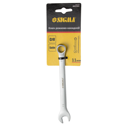 Ключ Sigma ріжково-накидний 11мм CrV satine з підвісом (6021561) – Sigma (вид 3)