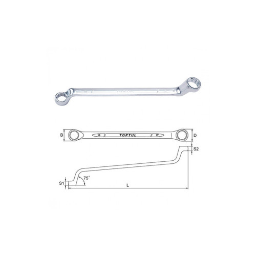 Ключ Toptul гаечный накидной (угол 75°) 27х30мм (AAEI2730) – TOPTUL (вид 1)