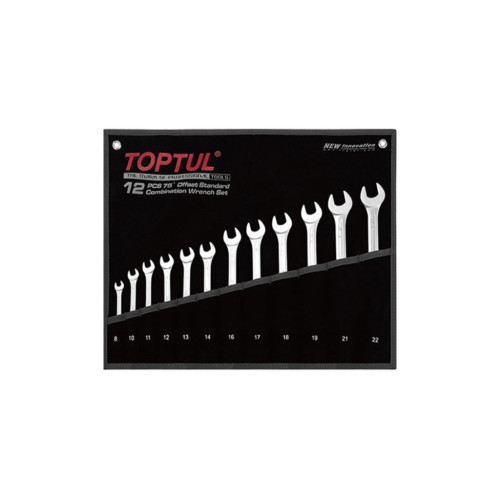 Ключ Toptul комбинированный (угол 75°) 12шт. 8-22мм (черный чехол) (GPAN1201) – TOPTUL