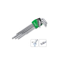 Ключ Toptul TORX Г-образный T10-T50 9шт. супердлинный с отверстием (GAAL0928)