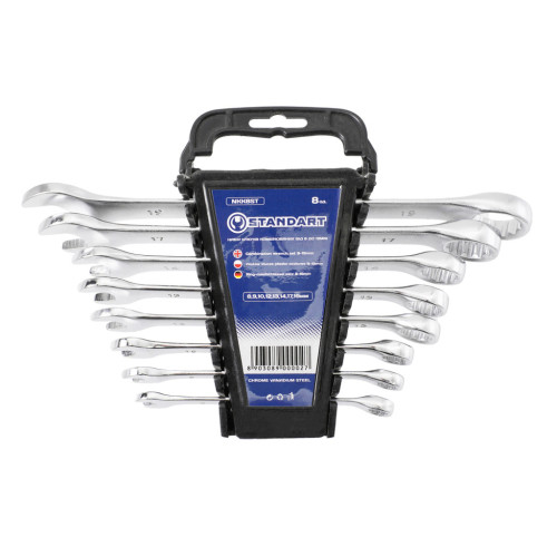 Ключ Стандарт ріжково-накидний 8 шт. 8-19 мм на холдері (NKK8ST) – Стандарт