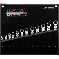 Ключ Toptul з тріскачкою та шарніром комбінований (GPAQ1204)