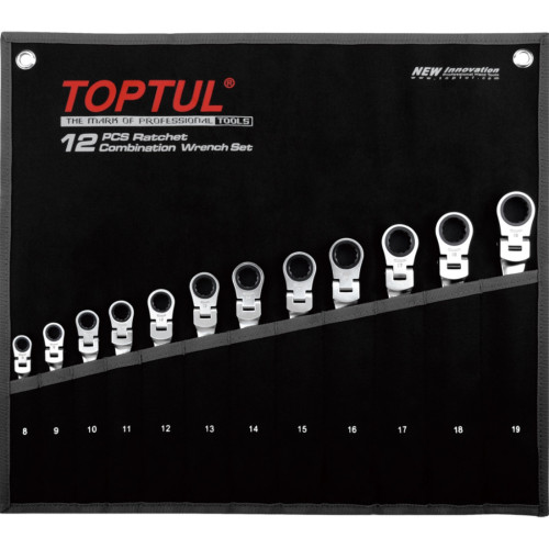 Ключ Toptul з тріскачкою та шарніром комбінований (GPAQ1204) – TOPTUL