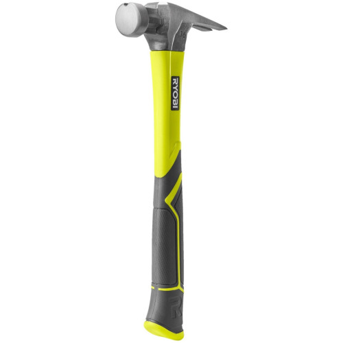 Молоток Ryobi RH16FSS, 450г, рукоятка зі скловолокна, цвяходер, магнітний тримач (5132005333) – Ryobi (вид 1)