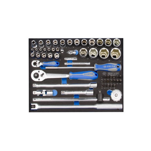 Набор инструментов KING TONY торцевых головок 1/2" с принадлежностями в ложементе, 60 шт. (9-7560MRV01) – KING TONY