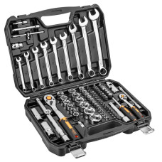 Набір інструментів Neo Tools 82шт, 1/2", 1/4", CrV, eco кейс (10-058)
