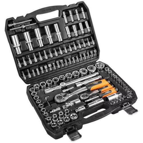Набір інструментів Neo Tools 108шт, 1/2", 1/4", CrV, кейс (10-212) – Neo Tools