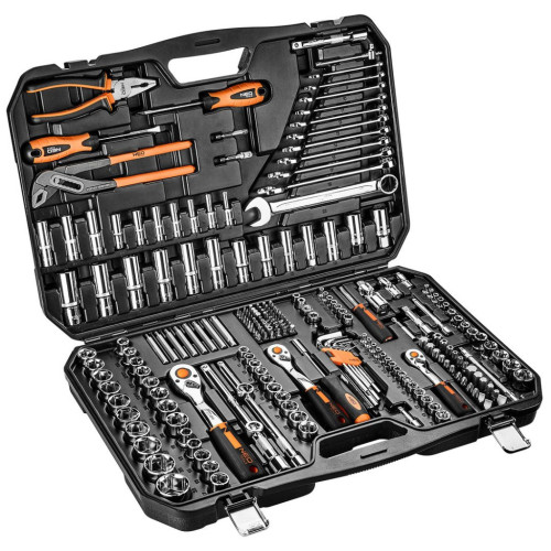 Набір інструментів Neo Tools 233шт, 1/2", 1/4", 3/8", CrV, кейс (10-078) – Neo Tools