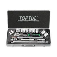 Набор инструментов Toptul с трещоткой 1/2" 18шт. (6-гр.) (GCAD1802)