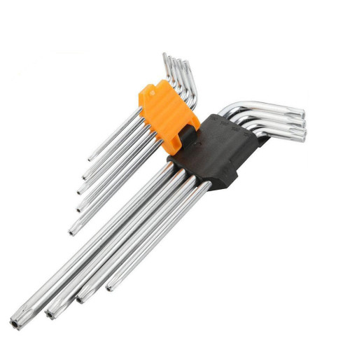 Набір інструментів Tolsen ключів Торкс з отвором 9 шт Т10-Т50 (20056) – Tolsen