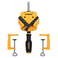 Струбцина DeWALT угловая, большого усилия + 2 струбцины для крепления к столу (DWHT83853-0)