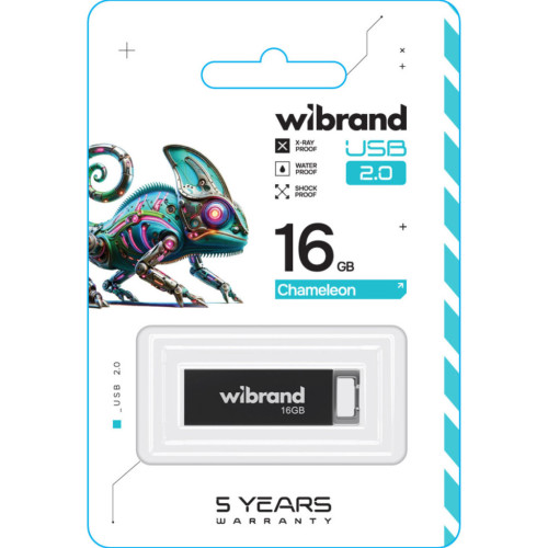 USB флеш накопичувач Wibrand 16GB Chameleon Black USB 2.0 (WI2.0/CH16U6B) – Wibrand (вид 1)