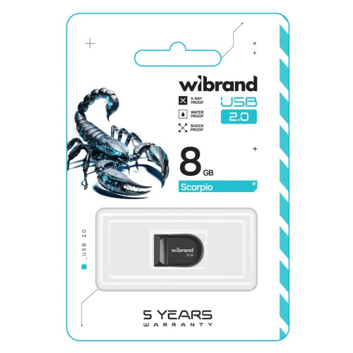 USB флеш накопитель Wibrand 8GB Scorpio Black USB 2.0 (WI2.0/SC8M3B) – Wibrand (вид 1)