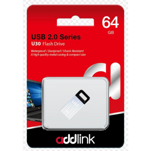 USB флеш накопитель AddLink 64GB U30 Silver USB 2.0 (ad64GBU30S2) – AddLink (вид 1)