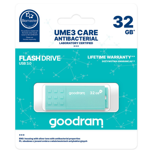 USB флеш накопитель Goodram 32GB UME3 Care Green USB 3.2 (UME3-0320CRR11) – GOODRAM (вид 2)