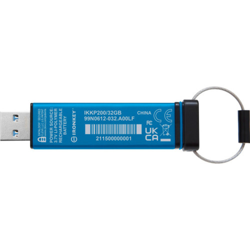 USB флеш накопичувач Kingston 32GB IronKey Keypad 200 AES-256 Encrypted Blue USB 3.2 (IKKP200/32GB) – KINGSTON (вид 2)