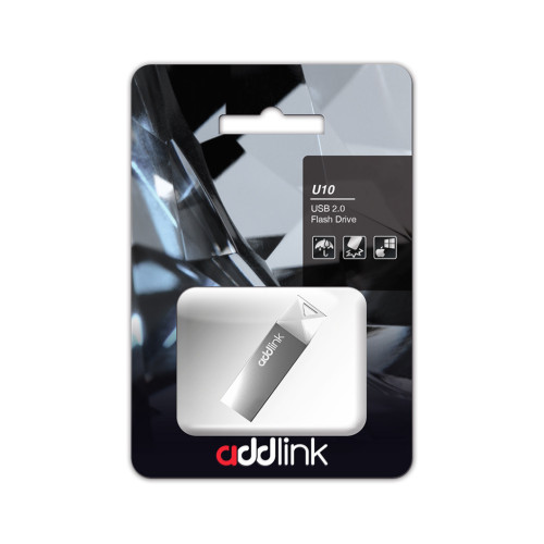 USB флеш накопичувач AddLink 64GB U10 Gray USB 2.0 (ad64GBU10G2) – AddLink (вид 1)