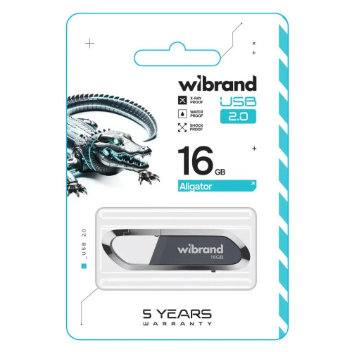 USB флеш накопитель Wibrand 16GB Aligator Grey USB 2.0 (WI2.0/AL16U7G) – Wibrand (вид 1)