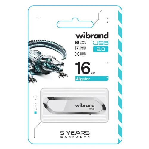 USB флеш накопичувач Wibrand 16GB Aligator White USB 2.0 (WI2.0/AL16U7W) – Wibrand (вид 1)
