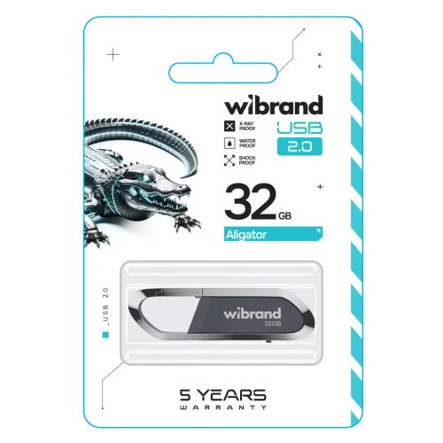 USB флеш накопитель Wibrand 32GB Aligator Grey USB 2.0 (WI2.0/AL32U7G) – Wibrand (вид 1)