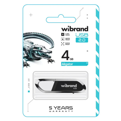 USB флеш накопичувач Wibrand 4GB Aligator Black USB 2.0 (WI2.0/AL4U7B) – Wibrand (вид 1)