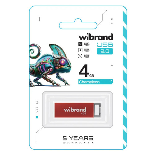 USB флеш накопитель Wibrand 4GB Chameleon Red USB 2.0 (WI2.0/CH4U6R) – Wibrand (вид 1)