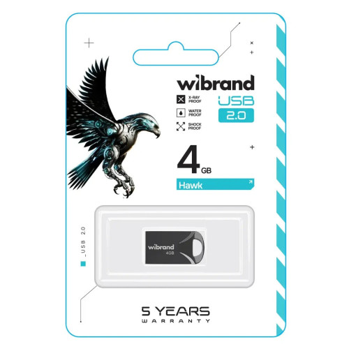 USB флеш накопитель Wibrand 4GB Hawk Black USB 2.0 (WI2.0/HA4M1B) – Wibrand (вид 1)