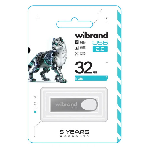 USB флеш накопичувач Wibrand 32GB Irbis Silver USB 2.0 (WI2.0/IR32U3S) – Wibrand (вид 1)