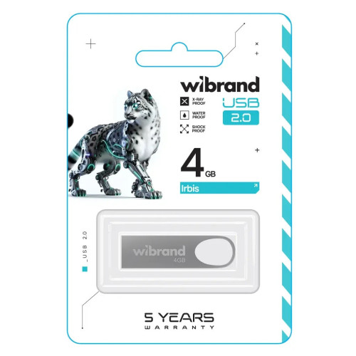 USB флеш накопичувач Wibrand 4GB Irbis Silver USB 2.0 (WI2.0/IR4U3S) – Wibrand (вид 1)
