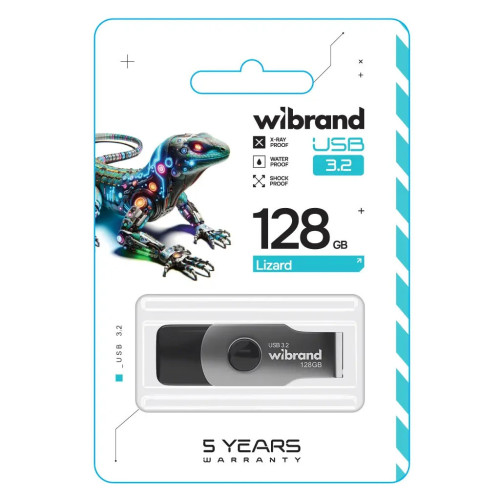 USB флеш накопичувач Wibrand 128GB Lizard Black USB 3.2 Gen 1 (USB 3.0) (WI3.2/LI128P9B) – Wibrand (вид 2)