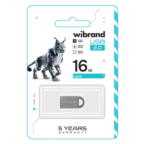 USB флеш накопичувач Wibrand 16GB lynx Silver USB 2.0 (WI2.0/LY16M2S) – Wibrand (вид 1)