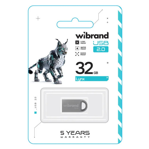 USB флеш накопитель Wibrand 32GB lynx Silver USB 2.0 (WI2.0/LY32M2S) – Wibrand (вид 1)