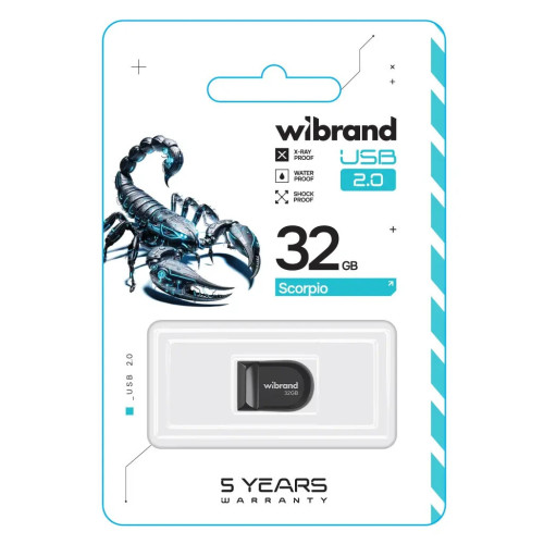 USB флеш накопитель Wibrand 32GB Scorpio Black USB 2.0 (WI2.0/SC32M3B) – Wibrand (вид 1)