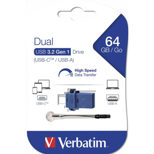 USB флеш накопичувач Verbatim 64GB Dual USB Drive USB 3.0/Type-C (49967) – Verbatim (вид 1)