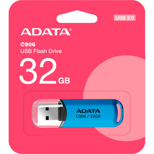 USB флеш накопитель ADATA 32GB C906 Blue USB 2.0 (AC906-32G-RWB) – ADATA (вид 2)