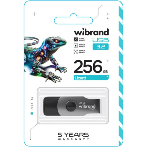 USB флеш накопичувач Wibrand 256GB Lizard Black USB 3.2 (WI3.2/LI256P9B) – Wibrand (вид 2)