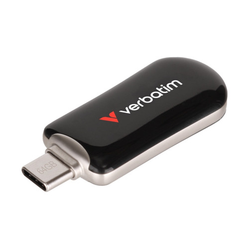 USB флеш накопитель Verbatim 128GB Plectra Black USB-C (30225) – Verbatim