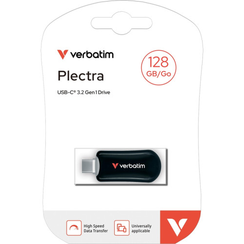 USB флеш накопитель Verbatim 128GB Plectra Black USB-C (30225) – Verbatim (вид 1)