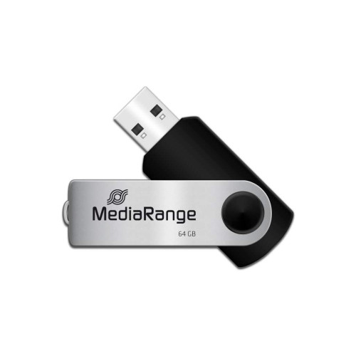 USB флеш накопичувач Mediarange 64GB Black/Silver USB 2.0 (MR912) – MediaRange (вид 1)