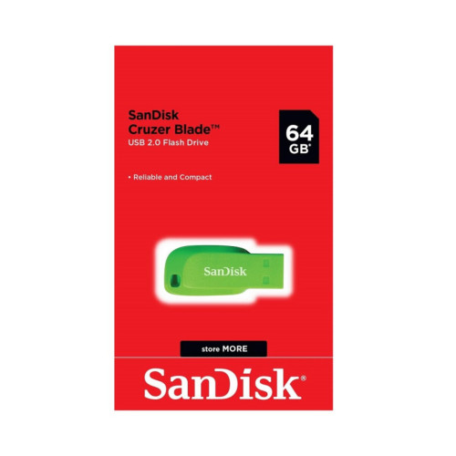 USB флеш накопитель SanDisk 32GB Cruzer Blade Green USB 2.0 (SDCZ50C-032G-B35GE) – SANDISK (вид 1)